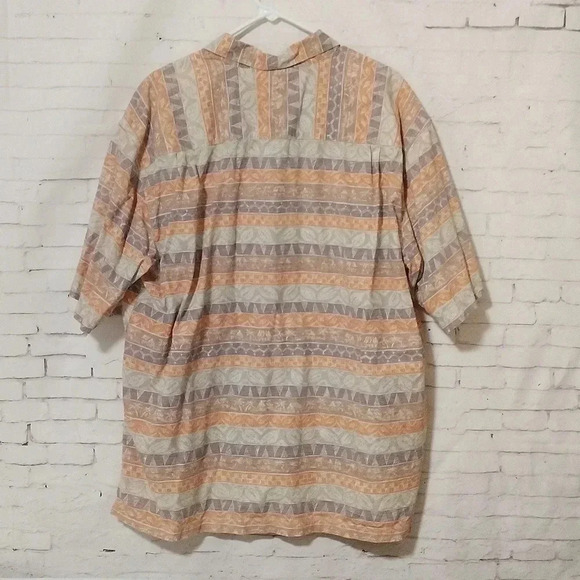 Paul Hana Hawai'i  Sz XXL Men's Button Up Shirt Striped Hawaiian Cotton Pocket - Picture 5 of 7